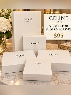 Celine Cream Branded Storage Box Set - 5-Piece